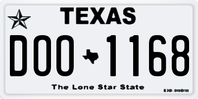 TX license plate DOO1168