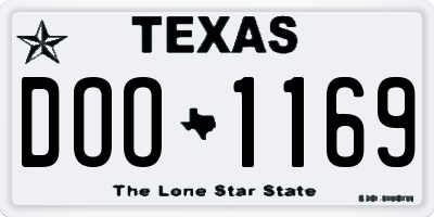 TX license plate DOO1169