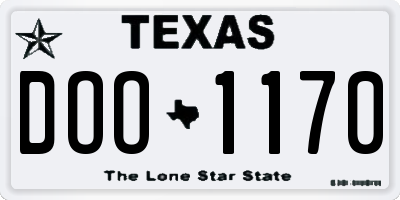 TX license plate DOO1170