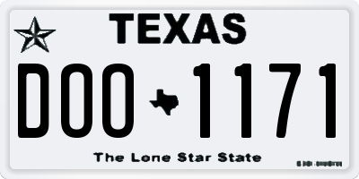 TX license plate DOO1171