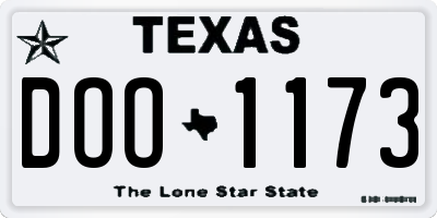 TX license plate DOO1173