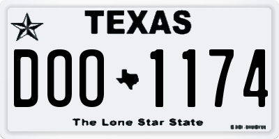 TX license plate DOO1174
