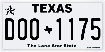 TX license plate DOO1175