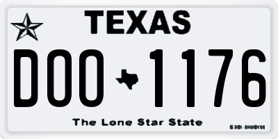 TX license plate DOO1176