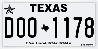 TX license plate DOO1178