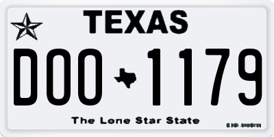 TX license plate DOO1179