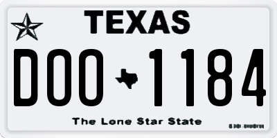 TX license plate DOO1184