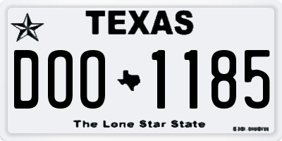 TX license plate DOO1185