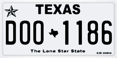TX license plate DOO1186