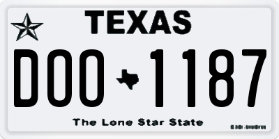 TX license plate DOO1187