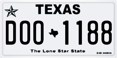 TX license plate DOO1188