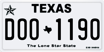 TX license plate DOO1190