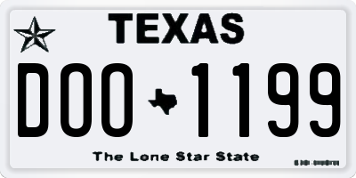 TX license plate DOO1199