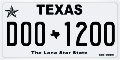 TX license plate DOO1200