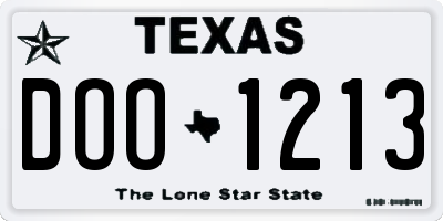 TX license plate DOO1213