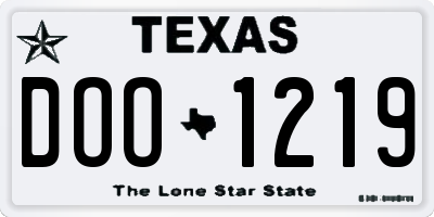 TX license plate DOO1219