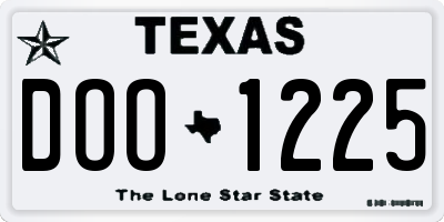 TX license plate DOO1225