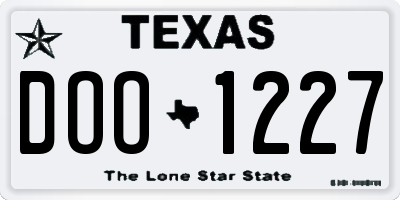 TX license plate DOO1227