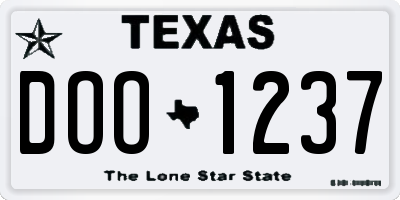 TX license plate DOO1237
