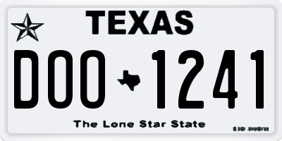 TX license plate DOO1241