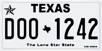 TX license plate DOO1242