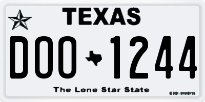 TX license plate DOO1244