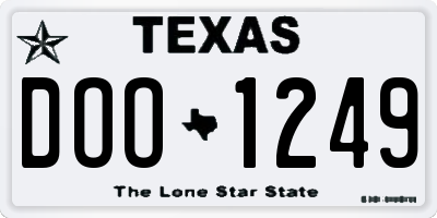 TX license plate DOO1249