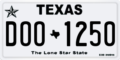 TX license plate DOO1250