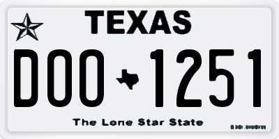TX license plate DOO1251