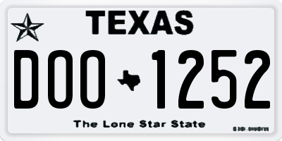TX license plate DOO1252
