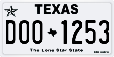TX license plate DOO1253