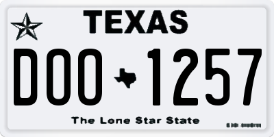 TX license plate DOO1257