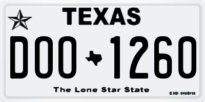 TX license plate DOO1260