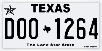 TX license plate DOO1264