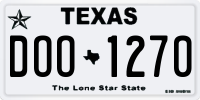 TX license plate DOO1270