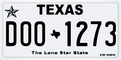 TX license plate DOO1273