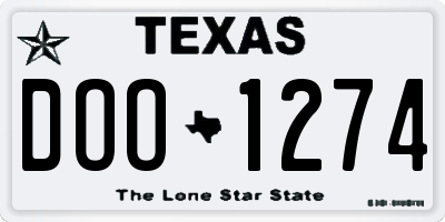 TX license plate DOO1274