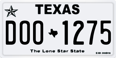 TX license plate DOO1275