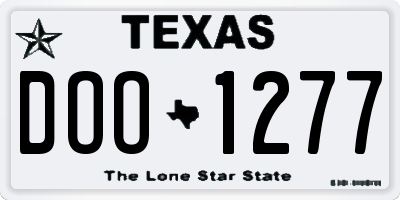 TX license plate DOO1277