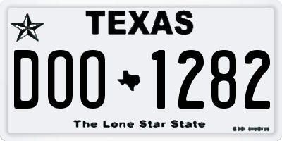TX license plate DOO1282