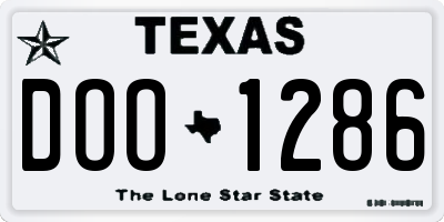 TX license plate DOO1286