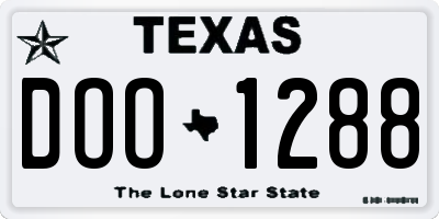 TX license plate DOO1288