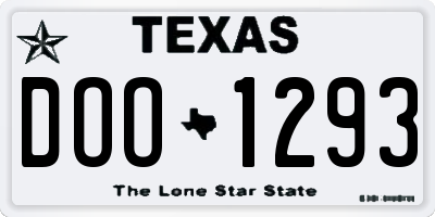 TX license plate DOO1293