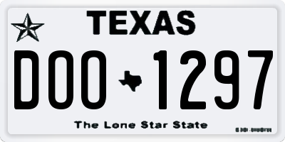 TX license plate DOO1297