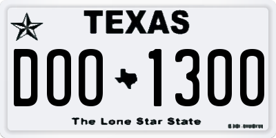 TX license plate DOO1300