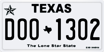 TX license plate DOO1302