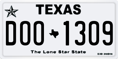 TX license plate DOO1309