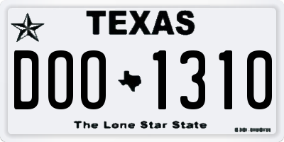 TX license plate DOO1310