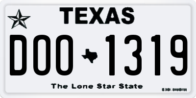 TX license plate DOO1319