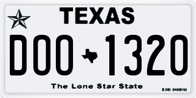 TX license plate DOO1320